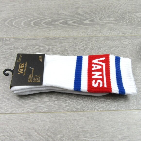 Vans Unisex Retro White Crew Socks Size 9.5-13 (1 Pair) NEW - Picture 7 of 10